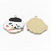 Alloy Enamel Pendants X-ENAM-T011-12KC-RS-2