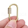 Brass Micro Pave Clear Cubic Zirconia Screw Carabiner Lock Charms ZIRC-E164-10G-5