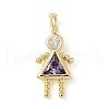 Brass Micro Pave Cubic Zirconia Pendants ZIRC-I356-17G-B13-1