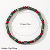 Bohemian Style Column Natural Green Spot Jasper & Red Coral Beads Stretch Bracelets for Men Women HT9470-4