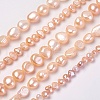 Natural Cultured Freshwater Pearl Beads Strands PEAR-L021-19A-01-1