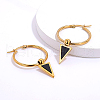Minimalist Fashion Black Triangle Stainless Steel Hoop Earrings DC0165-3