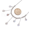 Glass Teardrop Charms Necklaces NJEW-TA00149-3