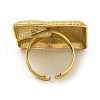 Ion Plating(IP) 304 Stainless Steel Square Open Cuff Ring for Women RJEW-C083-03G-3