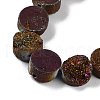 Electroplated Natural Druzy Agate Beads Strands G-M433-01E-4