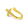 Clear Cubic Zirconia Cross Clip on Nose Rings AJEW-F059-03G-3