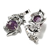 Natural Amethyst Pendants G-G111-01P-05-2