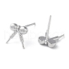 Rhodium Plated 925 Sterling Silver Stud Earring Findings STER-M115-02P-2