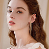 ANATTASOUL 3 Pairs 3 Styles Alloy Chains Tassel Earrings EJEW-AN0004-87-5