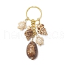 Ocean Style Natural Shell with Synthetic Turquoise Keychains KEYC-JKC01231-05-2