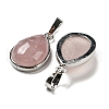 Natural Rose Quartz Pendants G-I358-B18-2