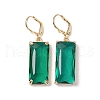 Glass Leverback Earring EJEW-C077-03KCG-01-1