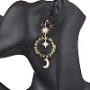 Vintage Natural Peridot Ear Studs EJEW-JE05806-02-3