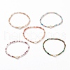 Faceted Rondelle Glass Beads Stretch Bracelets BJEW-JB05793-1