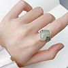 Retro Alloy & Resin Adjustable Open Cuff Rings for Women FS-WG9D7B1-01-2