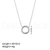304 Stainless Steel Twisted Ring Pendant Necklaces for Women FS-WGB56F0-02-1