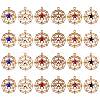 24Pcs 6 Colors Faceted Glass Pendants GLAA-SZ0001-90-1