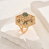 Geometric Brass Micro Pave Cubic Zirconia Adjustable Finger Rings for Women DO6393-3-1