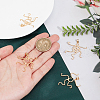   4Pcs 4 Styles Brass Pendant Cabochon Settings KK-PH0010-44G-3