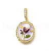 Brass Micro Pave Cubic Zirconia & Enamel Pendants KK-R222-13G-04-1