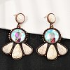 Alloy Synthetic Turquoise Dangle Stud Earrings EJEW-U053-04A-R-1