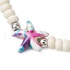 Sea Turtles and Starfish Coconut Beads Bracelets BJEW-JB11882-04-4