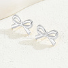 Elegant Stainless Steel Bowknot Stud Earrings NL6502-4