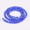 Faceted(32 Facets) Round Glass Beads Strands X-EGLA-J042-4mm-02-2