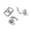 Brass Pave Clear Cubic Zirconia Fold Over Clasps KK-M320-16P-2