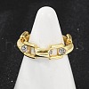 Brass Micro Pave Cubic Zirconia Open Cuff Ring for Women RJEW-F177-03GP-09-3