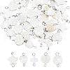 50Pcs 5 Styles Natural Freshwater Shell Connector Charms PALLOY-HS00009-1