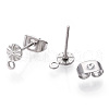 Non-Tarnish 304 Stainless Steel Stud Earring Findings STAS-E192-01P-02-2