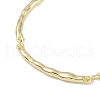 Brass Textured Bar Link Chain Bracelet Making KK-U020-04G-2