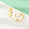 Brass Enamel Hoop Earrings EJEW-S277-01G-2