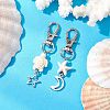 Starfish Turtle Synthetic Turquoise Pendant Decorations HJEW-JM03209-02-1