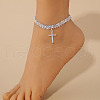 Cross Alloy Crystal Rhinestone Charm Anklets WG54CD6-02-1