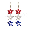 Handmade Glass Seed Beaded Pendants Dangle Earrings EJEW-MZ00415-2