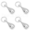 ARRICRAFT 4Pcs 925 Sterling Silver Teardrop Charms STER-AR0001-11-1