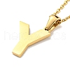 Ion Plating(IP) Initial Letter 304 Stainless Steel Pendant Necklaces NJEW-M199-01G-Y-2