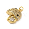 Brass with Cubic Zirconia Pendants KK-Z032-01B-G-2