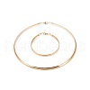 304 Stainless Steel Choker Necklaces and Bangles Jewelry Sets SJEW-L144-A01-G-1
