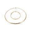 304 Stainless Steel Choker Necklaces and Bangles Jewelry Sets SJEW-L144-A01-G-1