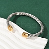 304 Stainless Steel Cuff Bangles BJEW-M136-01B-PG-3