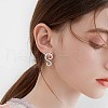 Rhodium Plated 925 Sterling Silver Cute Cat Stud Earrings for Women JE934A-5