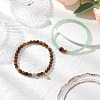 Natural Tiger Eye and Green Aventurine Stretch Bracelets BJEW-JB11962-1