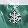 Snowflake 304 Stainless Steel Pendant Necklaces NJEW-M096-07P-4