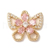 Brass Micro Pave Clear Cubic Zirconia Charms KK-G499-08G-1