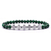 6mm Round Synthetic Beaded Stretch Bracelets MB0554-1-1