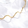 304 Stainless Steel Wave Shape Link Chain Necklaces for Women NJEW-S439-08G-3