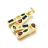 Brass Micro Pave Clear Cubic Zirconia Pendants KK-G521-01G-M-01-2